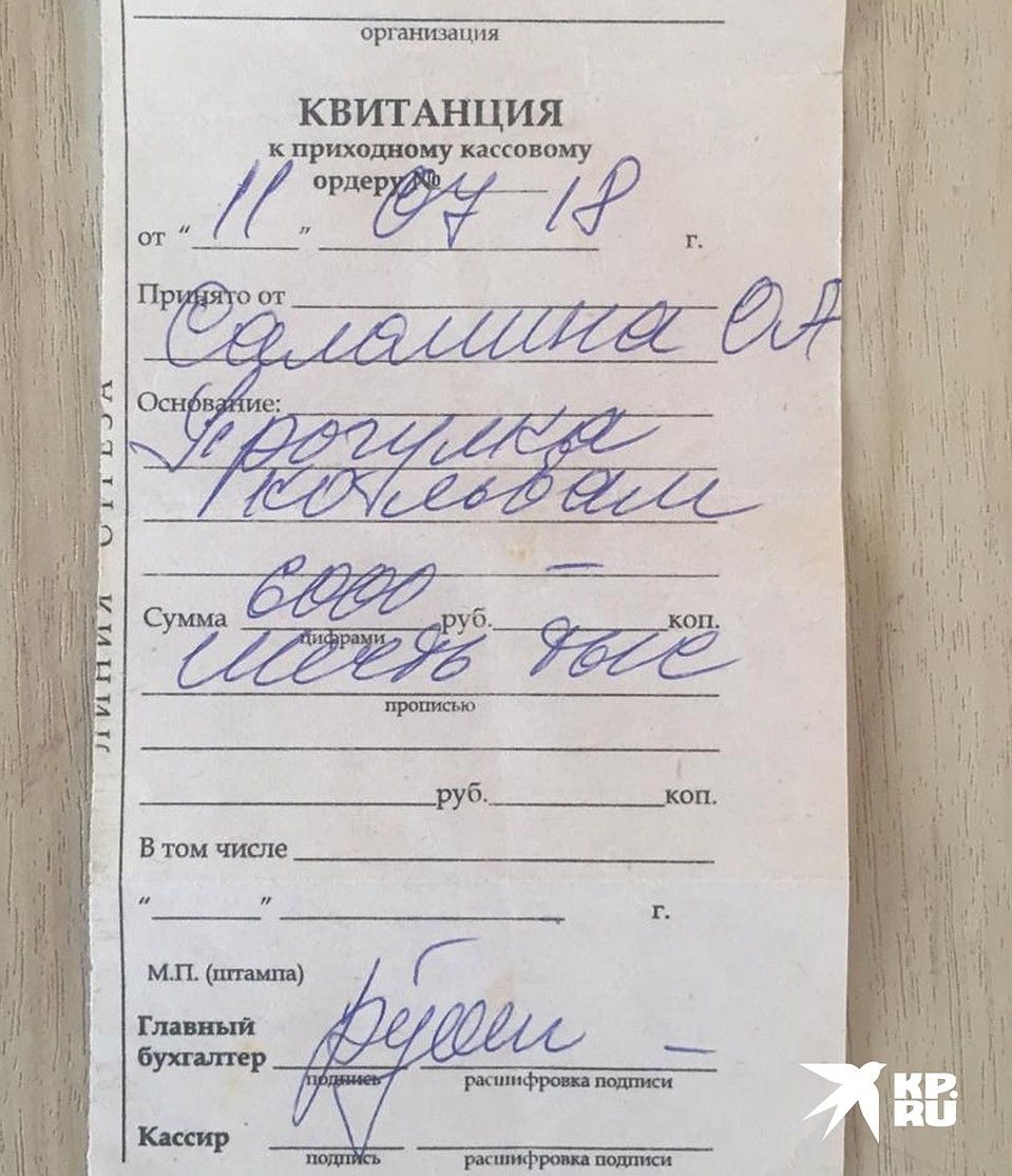 Квитанция, подтверждающая оплату Соломиной прогулки ко львам. Фото: Наталья ВАРСЕГОВА