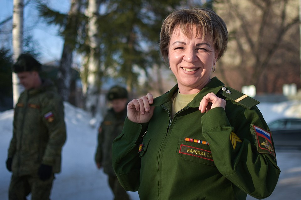 Ефрейтор Татьяна Карпова. Фото: Алена МАРТЫНОВА