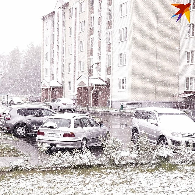 Жители Островца сегодня проснулись, а за окном зима! Фото: Эдуард СВИРИД