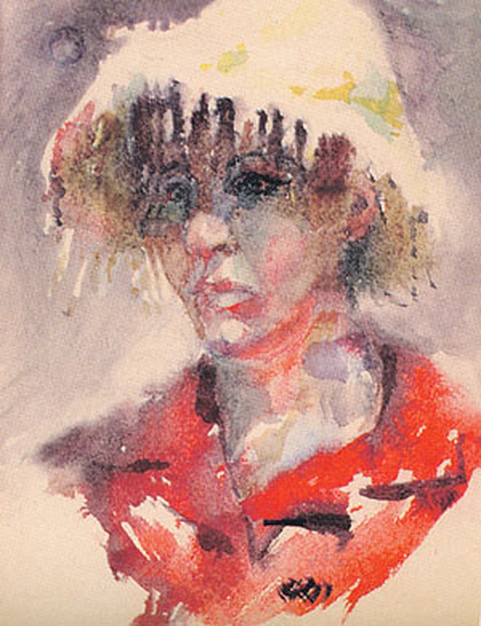 Портрет Зои Богуславской. Акварель Андрея Вознесенского. 1966 год.