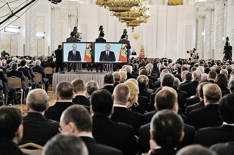 Президент транслировал сторонникам консервативную стратегию развития. Фото: Анатолий ЖДАНОВ