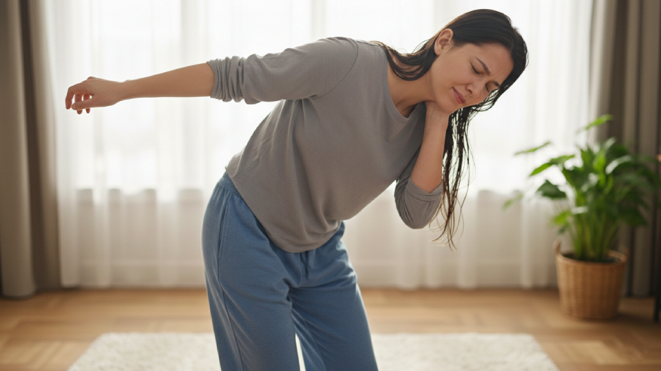 Девушка прыгает на одной ноге