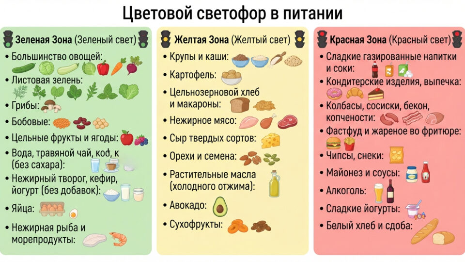 Правило светофора в питании