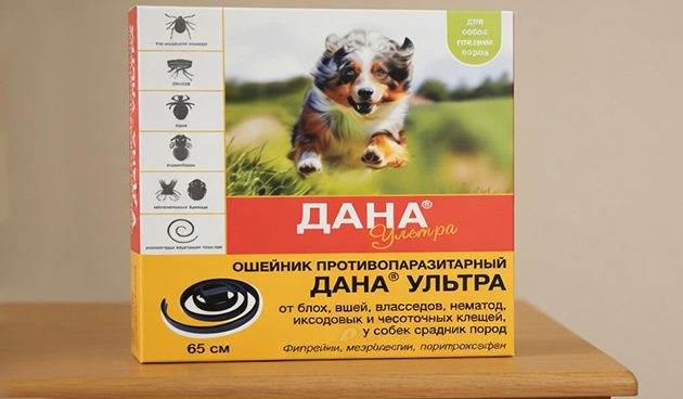 Apicenna ошейник от блох и клещей «Дана Ультра» для собак, 65 см