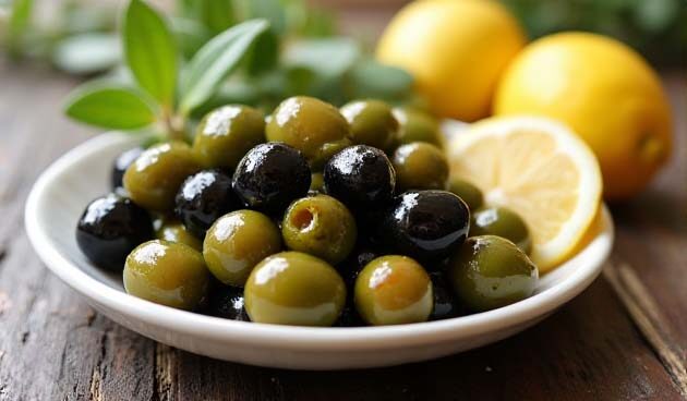 Маринованные оливки с лимоном