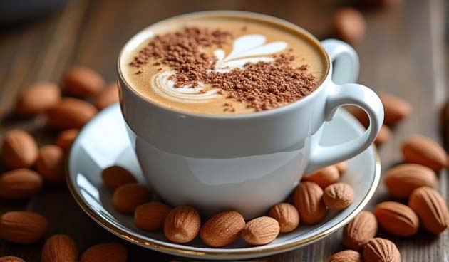 Капучино с ореховой посыпкой