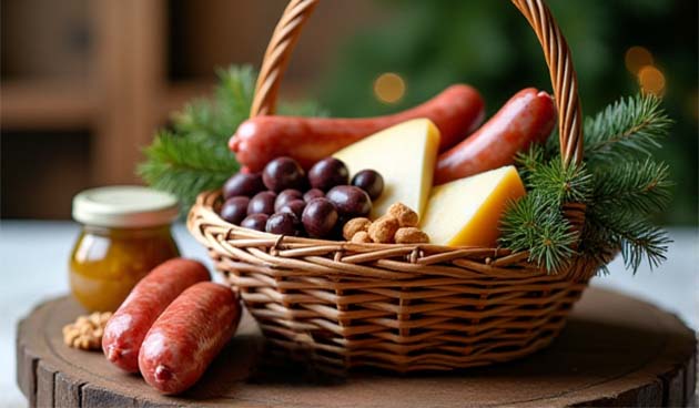 Корзина с деликатесами