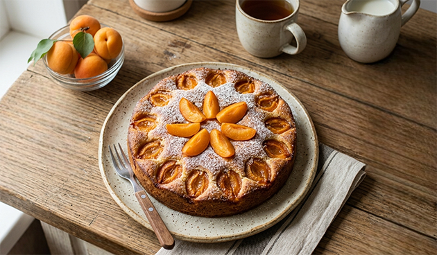 Шарлотка с абрикосами