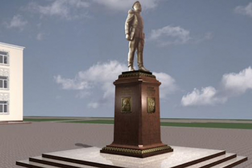 Памятник с ангелом Ленинск-Кузнецкий Цоколь из габбро-диабаза Петушки