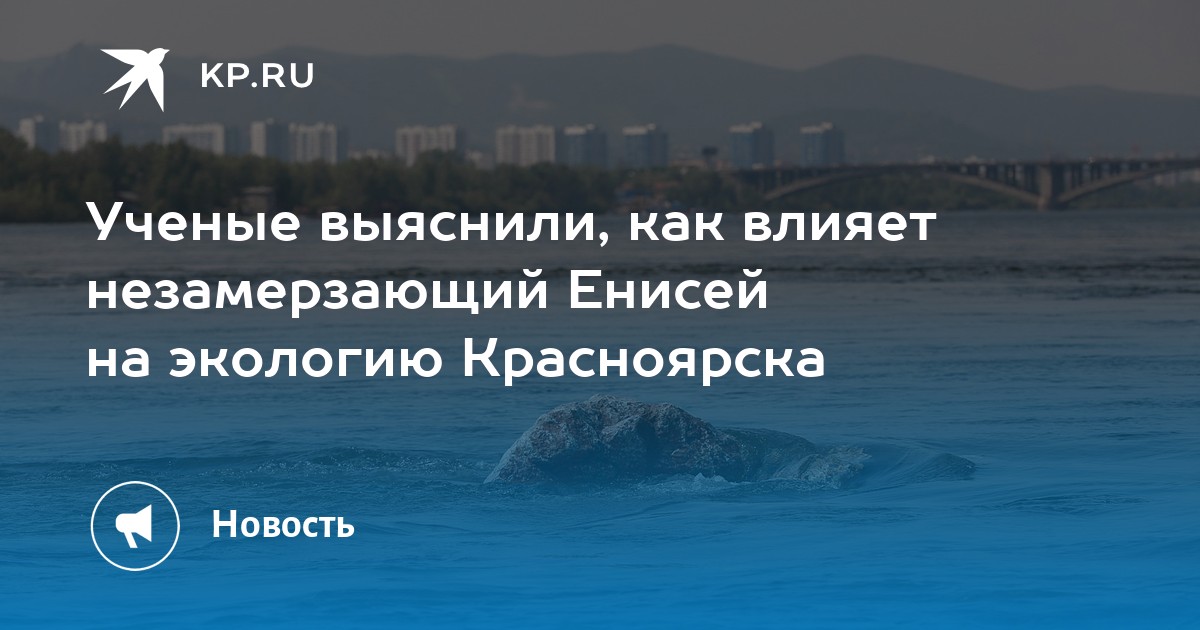 Ученые выяснили, как влияет незамерзающий Енисей на экологию Красноярска - Vimarsana News