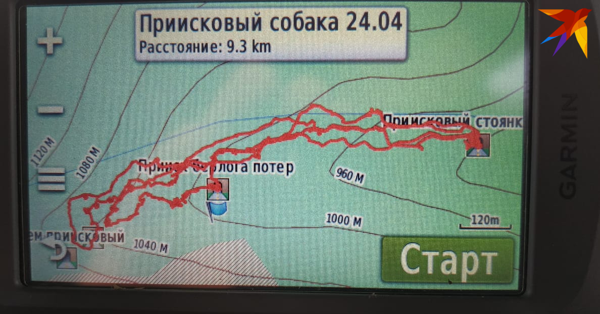 Весь пройденный маршрут фиксируется на трекере. Фото: предоставлено спасателями