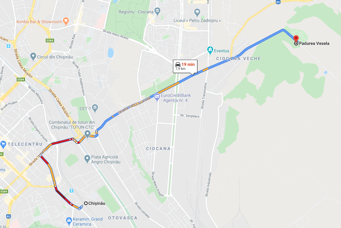 Как добраться в Зону отдыха Pădurea veselă