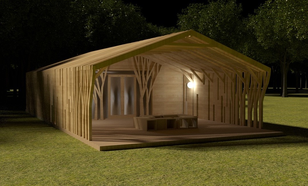 временные павильоны. павильон в чикаго, з. теневой навес заха хадид. временные павильоны. деревянный выставочный павильон.