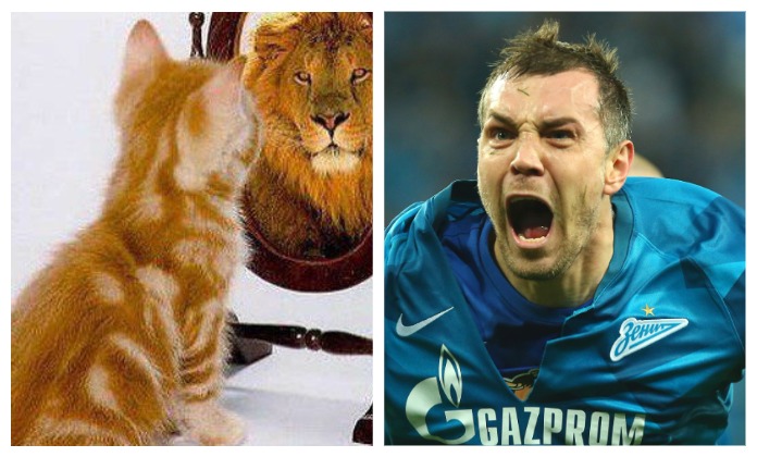 Артем Дзюба все также грозен как настоящий лев, 
 только никому в РПЛ не нужен. Фото: Коллаж