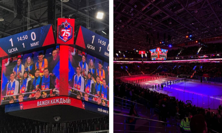 Биатлонисты на хоккее