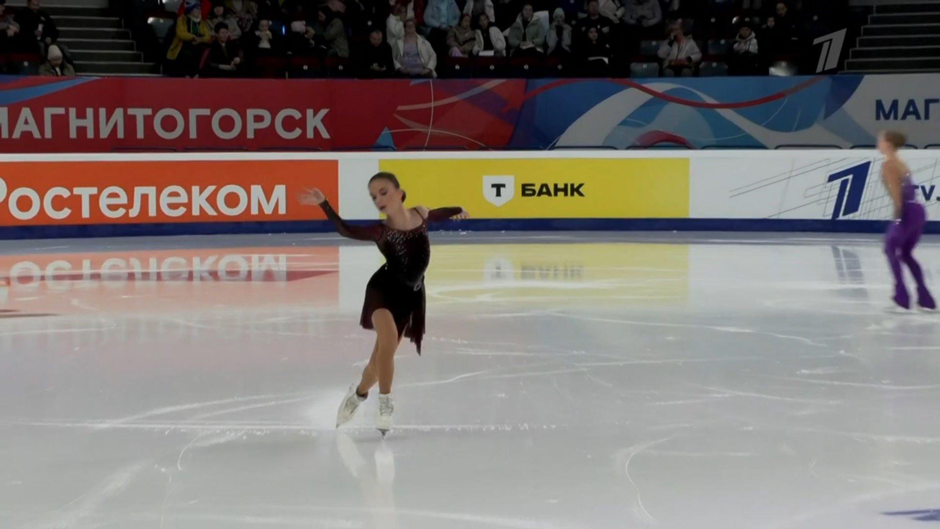 Фигуристка Валерия Лукашова. Фото: стоп-кадр прямого эфира 