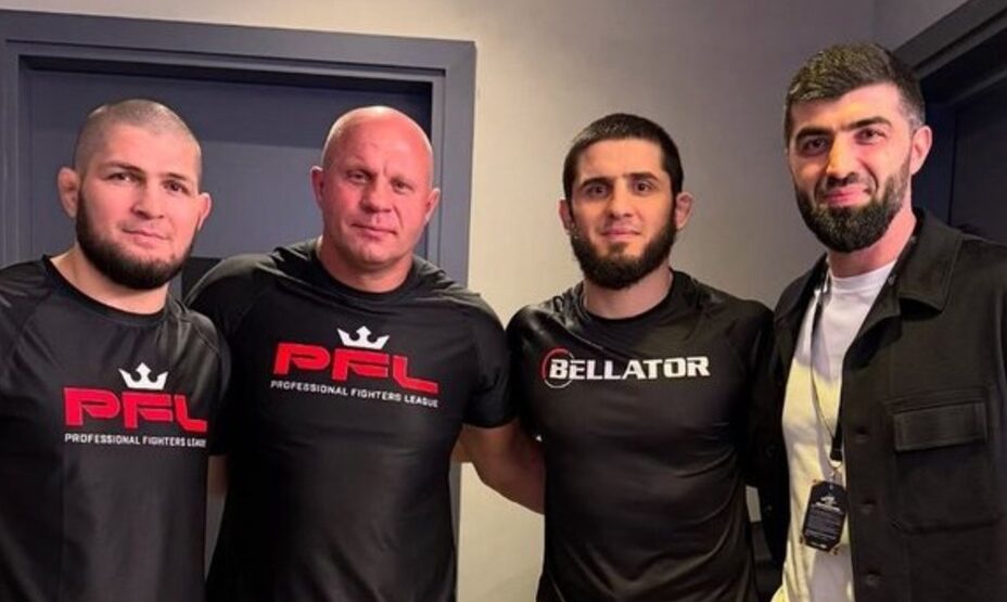 Хабиб и Махачев встретились с Емельененко, фото соцсети