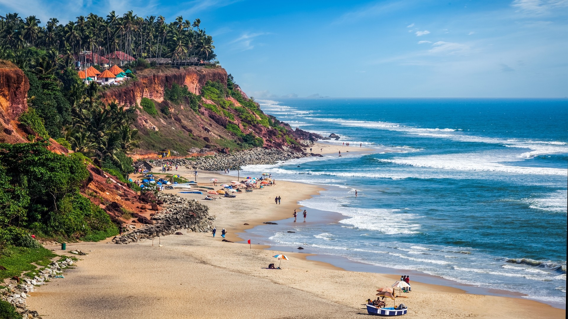 Пляж Варкала, Керала, Индия.