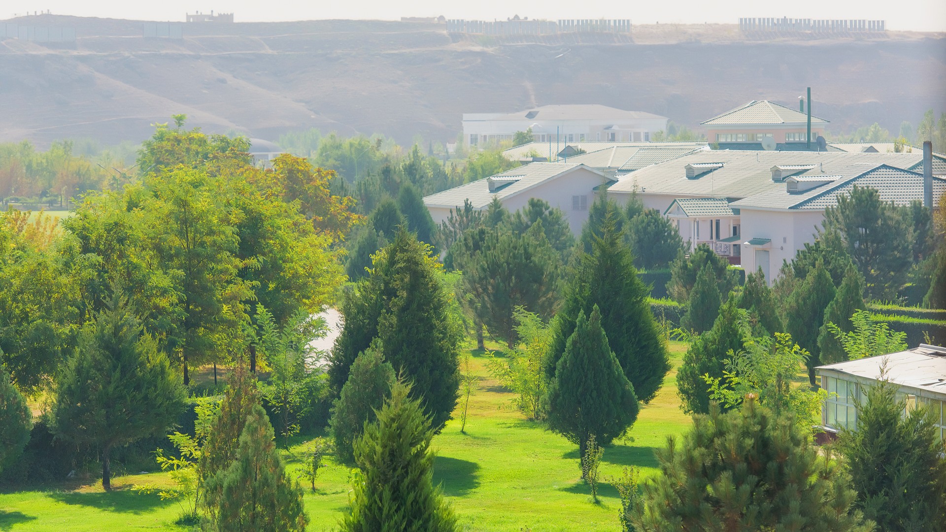 Зеленый сад в Сарыагаш.